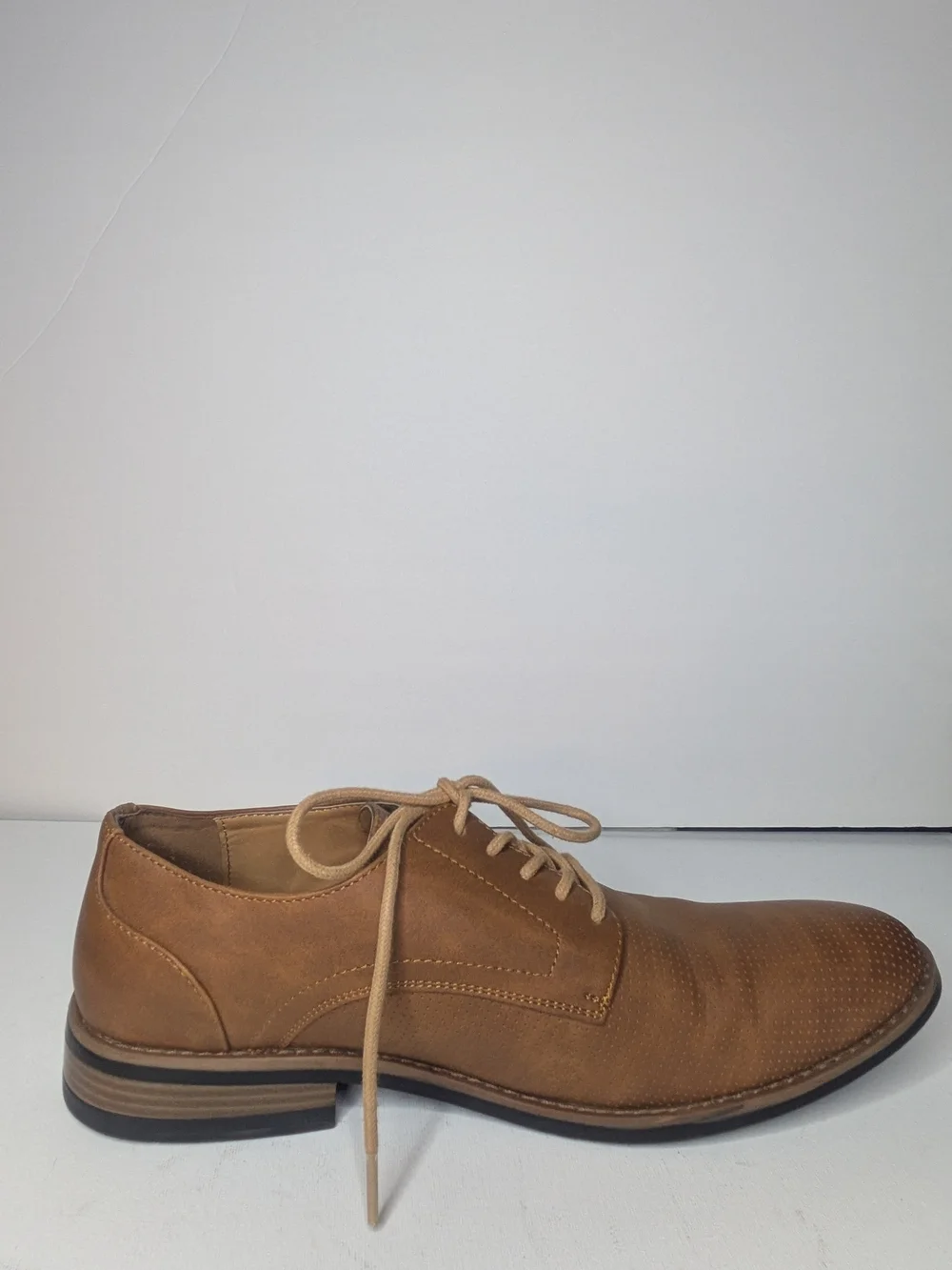 Perry Ellis Tan Leather Oxford Lace-Up